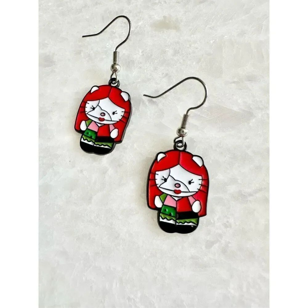 Hello Kitty Halloween nightmare before Christmas Sally dangle earrings